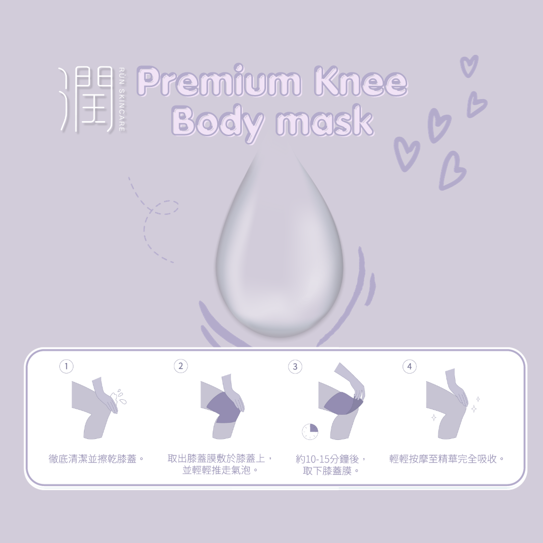 潤 RÙN - 膝蓋膜 KNEE MASK（美白 | 滋潤 | 去黑去印 | 抗皺淡紋）【1盒 x 10片】［到期日：2025年1月9日］