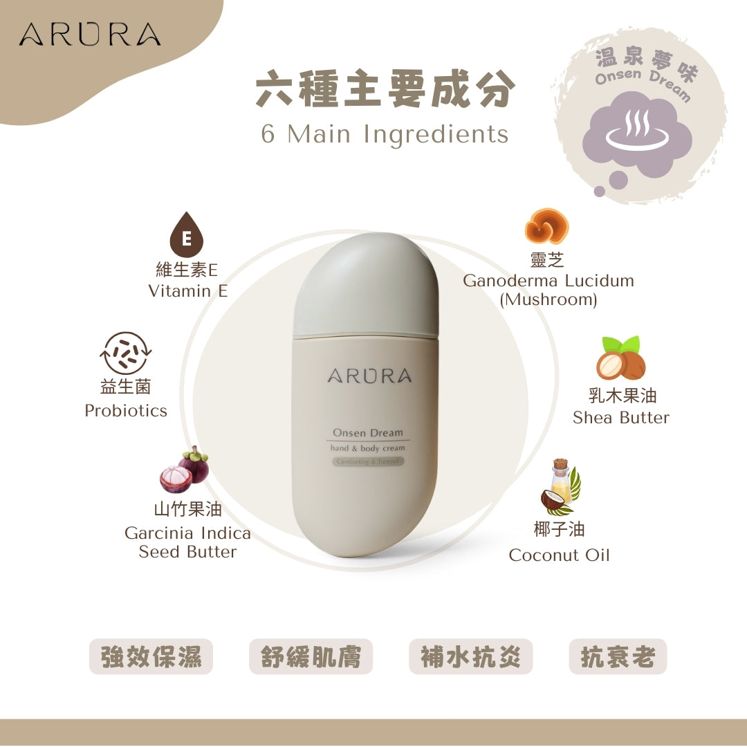 ARURA 潤手霜【溫泉夢味】 Hand & Body Cream【Onsen Dream】